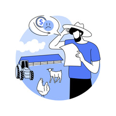 Farm bankruptcy isolated cartoon vector illustrations.