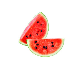 Watermelon slices on transparent png