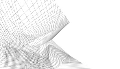 Geometric lines on white background 