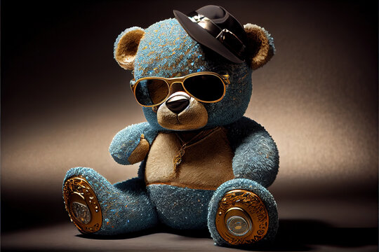 teddy bear gangster rapper,generative ai