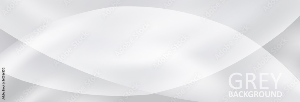 Poster Gray background with rounded translucent shapes. Wide minimal pattern