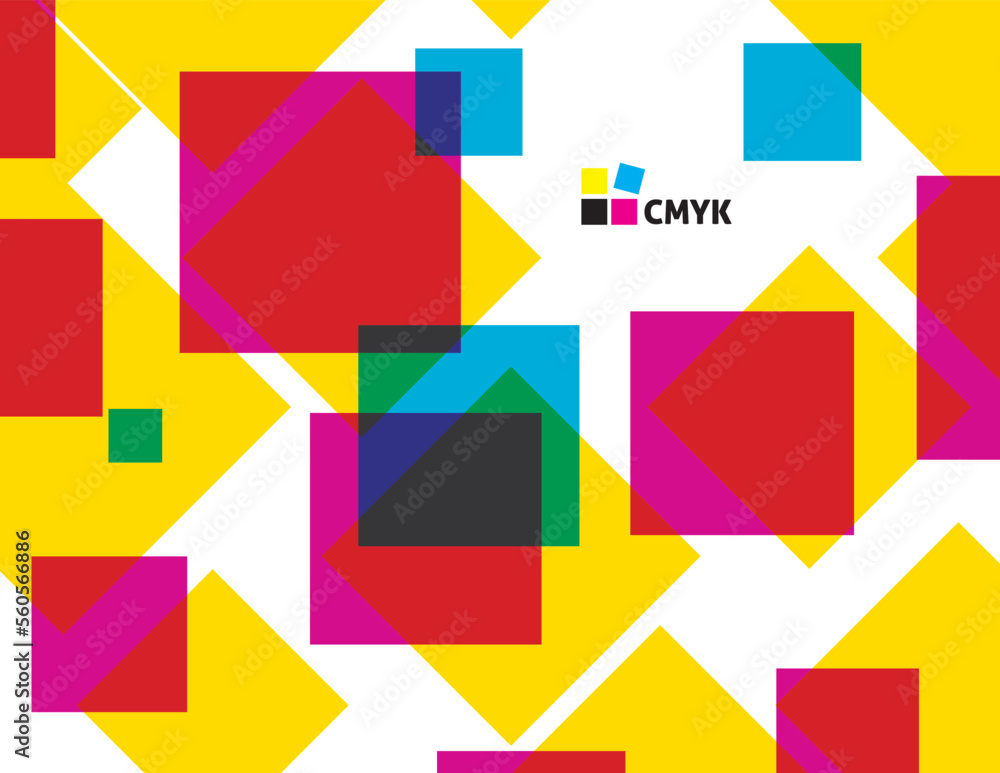 Poster Simple abstract background with multicolor squares. Geometric graphic pattern