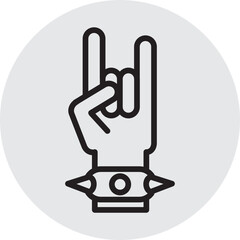 vector flat hand sign rock n roll music, vector illustration