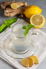 Ginger tea with Sicilian lemon and mint.