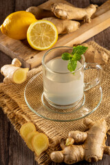 Ginger tea with Sicilian lemon and mint.