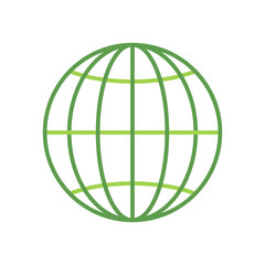 Network technology icon with green duotone style. Computing, diagram, download, file, folder, graph, laptop . Vector illustration