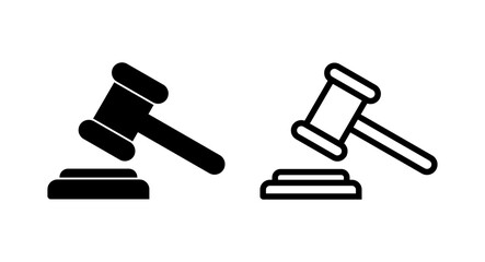Gavel icon vector illustration. judge gavel sign and symbol. law icon. auction hammer