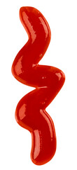 Red streaks of ketchup, food sauce