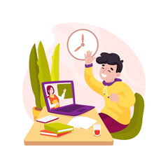 Web conferencing isolated cartoon vector illustration.