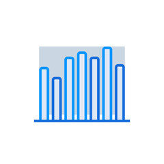 Bar business icon with blue duotone style. Corporate, currency, database, development, discover, document, e commerce. Vector illustration
