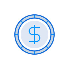 Profit business icon with blue duotone style. Corporate, currency, database, development, discover, document, e commerce. Vector illustration