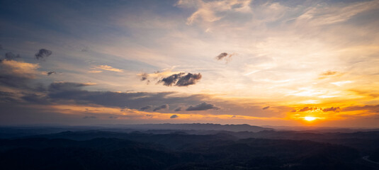 Sunset over the Appalachia mountains.