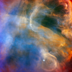Obraz na płótnie Canvas Cosmos, Universe, Celestial Cloudscape in the Orion Nebula, Milky Way