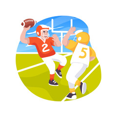 American football isolated cartoon vector illustration.