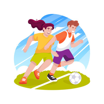 Soccer isolated cartoon vector illustration.