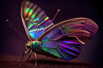 Fototapeta na wymiar Generative AI: butterfly in the floor, closeup beautiful and bright colors