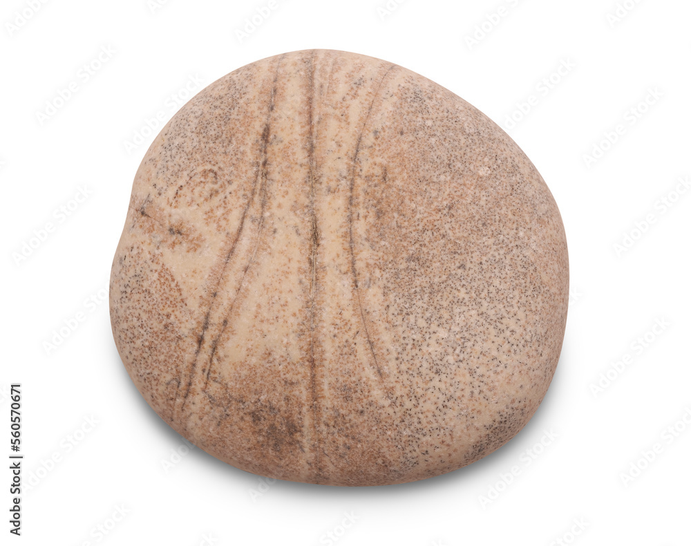 Aufkleber pebble. smooth red sea stone isolated on white background with shadows, clipping path for isolation 
