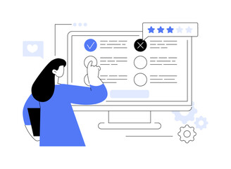 Online survey abstract concept vector illustration.