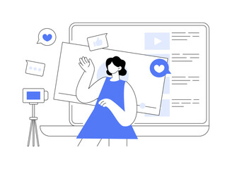 Vlog abstract concept vector illustration.