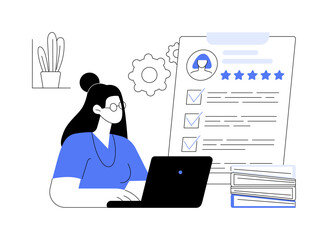 Employee assessment abstract concept vector illustration.