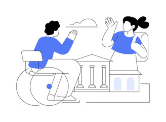 Socialization of pupils abstract concept vector illustration.