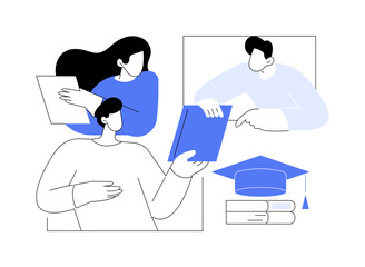 Student club abstract concept vector illustration.