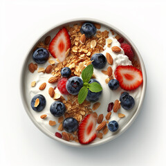 Healthy Granola, Yogurt and Berries Breakfast