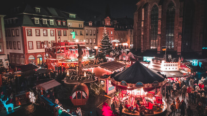 heidelberg weihnachtsmarkt - obrazy, fototapety, plakaty