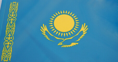 Kazakhstan, flag of Kazakhstan. The sun on the flag of Kazakhstan.