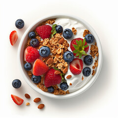 Healthy Granola, Yogurt and Berries Breakfast