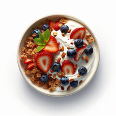 Healthy Granola, Yogurt and Berries Breakfast
