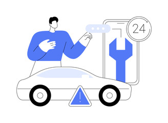 Roadside assistance abstract concept vector illustration.