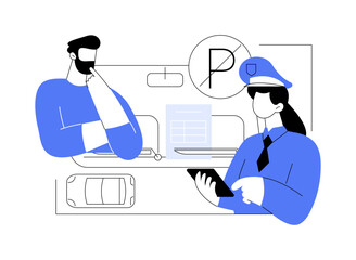 Parking fines abstract concept vector illustration.