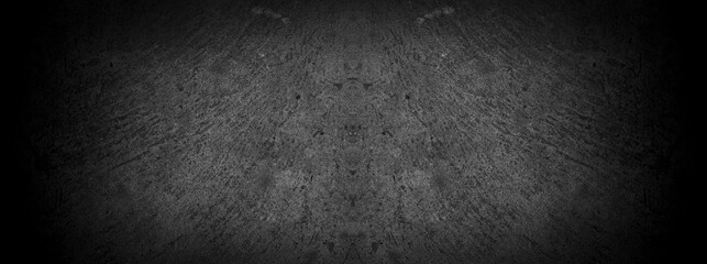 Old wall texture cement dark black gray panorama background abstract grey color design are light with white gradient background.
