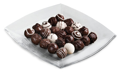 Assorted Dark, Milk and White Chocolate Candies , Pralines , Truffles