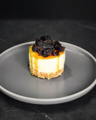 chocolate cheese cake on a plate