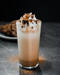 isolated chocolate with whipped cream