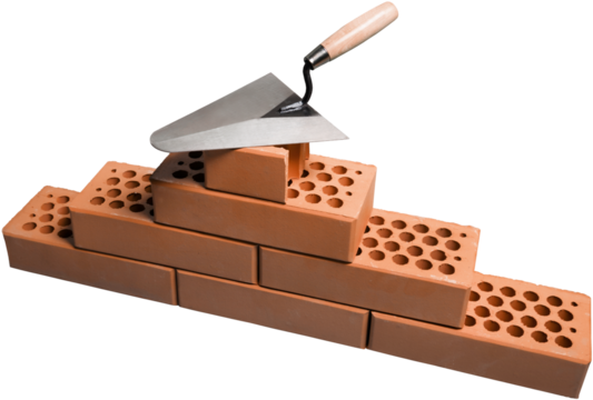 Stack of Bricks with Trowel