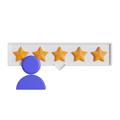 Five Stars User Rating 3d illustration rendering