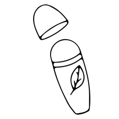 Doodle illustration of deodorant icon, antiperspirant vector, hygiene