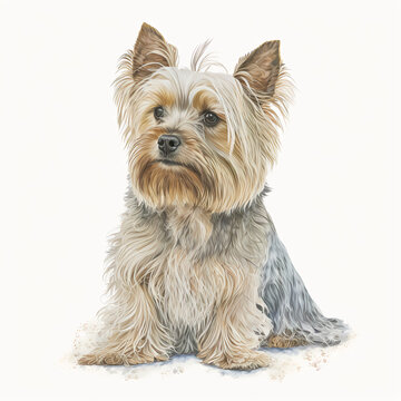 “Generative AI” Yorkshire Terrier digital illustration.