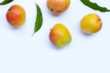 Tropical fruit, Mango  on white background.