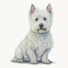 “Generative AI” West Highland White Terrier illustration.