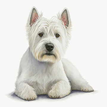“Generative AI” West Highland White Terrier illustration.