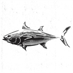 vector fish with hand drawing 
