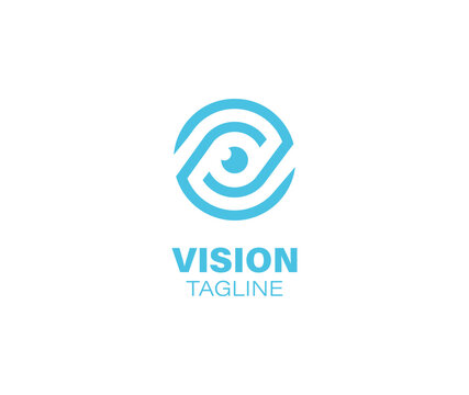 Eye vision symbol logo design inspiration vector template stock illustration