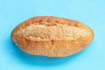 Bread isolated on blue background