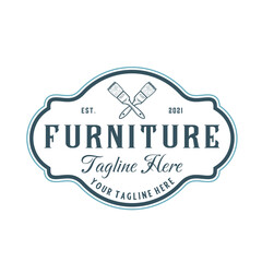 furniture service logo. brush icon, property vector design - obrazy, fototapety, plakaty