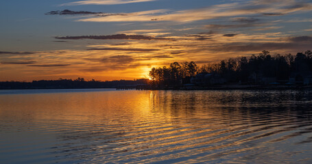 sunrise over the river