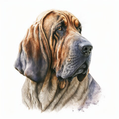 “Generative AI” Bloodhound digital illustrations. - obrazy, fototapety, plakaty